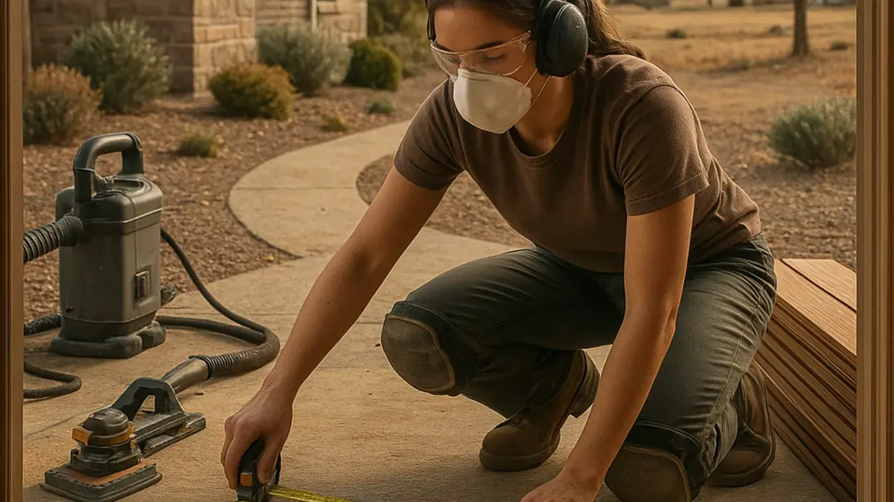 Hardwood Flooring in Abilene: hardwood flooring installer meticulously measuring a room's dimensions with a tape measure